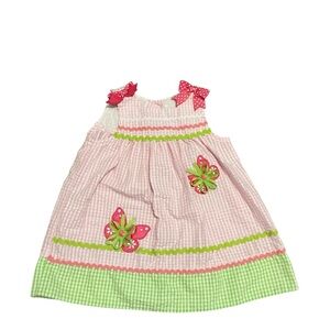 🩵Pink and Green Kids Casual Dress